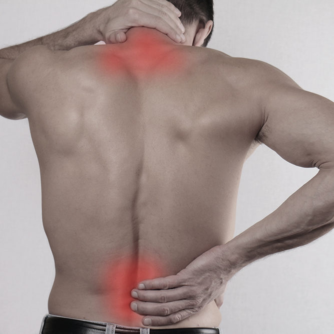 Man's who back is in pain